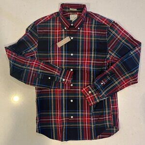 New J. Crew Mens Size Small Slim Stretch Tartan Plaid Shirt.